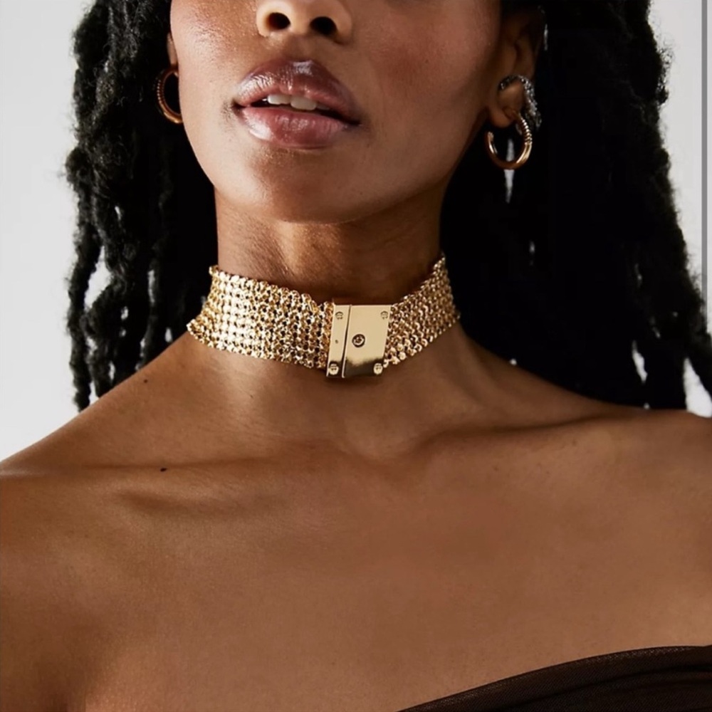 Free People Gold Choker Necklace NWT